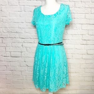 NWT Womens NY Collection lace belted dress